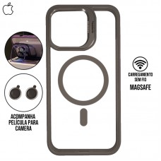 Capa iPhone 14 - Metal Stand Magsafe Titanium Gray